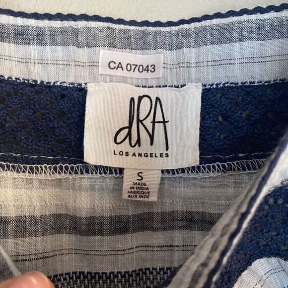 Anthropologie | dRA LA White/Blue Square-Neck Striped Blouse Size Small - Picture 4 of 5